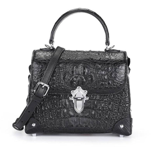 Womens Genuine Crocodile Leather Top Handle Bag