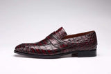 Crocodile Leather Formal Penny loafer  Casual Slip On  Shoes For Men