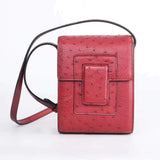 Genuine Ostrich Leather Small Messenger Bag , Phone Case