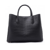Matt Genuine Crocodile Leather Top Handle Satchel Handbag Shoulder Bag Tote Purse Black