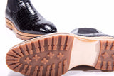 Men's Chelsea Boots, Genuine Crocodile Skin Leather Non-Slip Casual Dress Ankle Boots Black