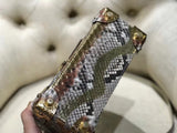 Mini Python Leather Rivet Top Handle Cross Body Bags Floral