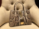 Small Python Leather Tote Shoulder Cross Body Bags For Women Grey