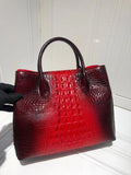 Womens Crocodile Leather  Hand Painted Satchel Top Handle Bags